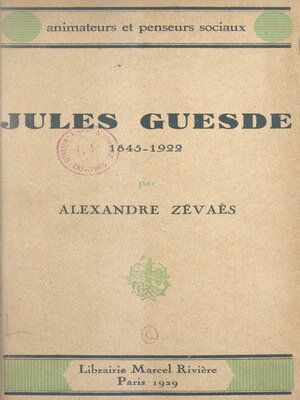 cover image of Jules Guesde, 1845-1922